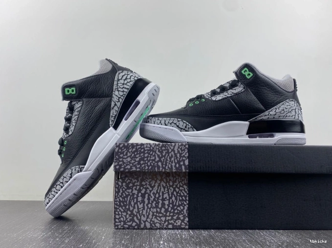 Rep TBK 3 Glow Jordan CT8532-031 Green Air 0725